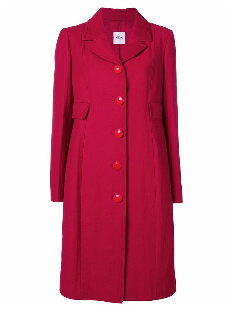 Moschino Pre-Owned single breasted midi coat - Red