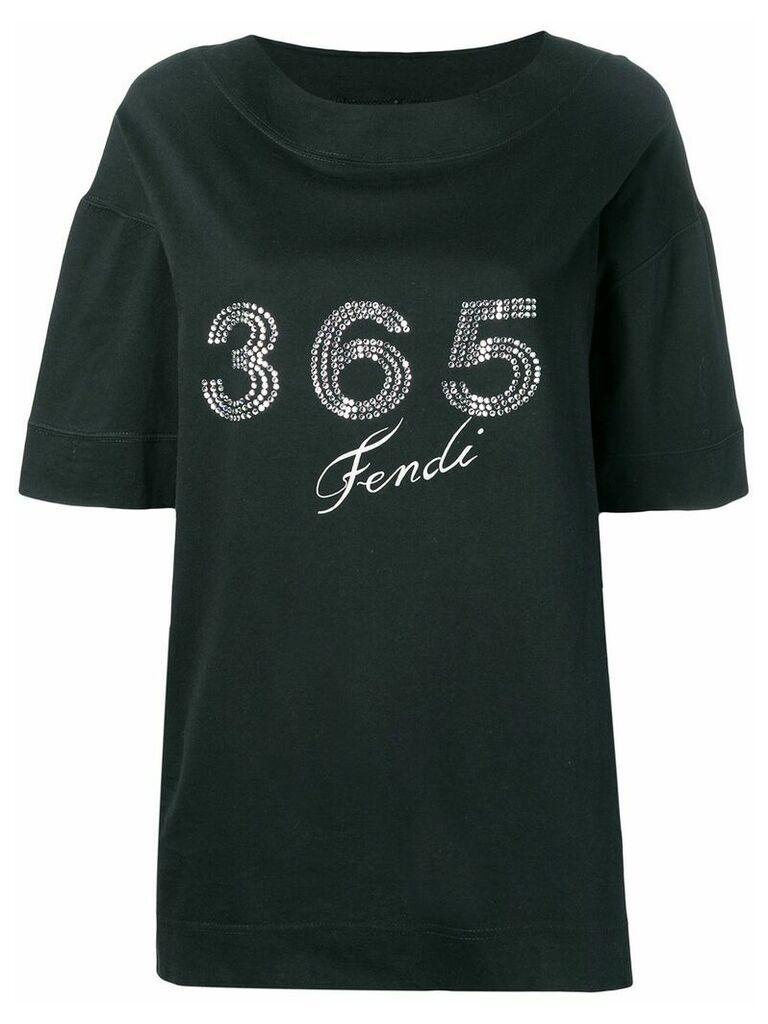 Fendi Pre-Owned 1980's 365 rhinestone T-shirt - Black