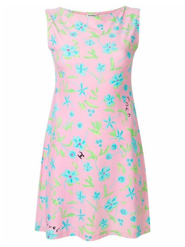 Chanel Pre-Owned floral print dress - PINK