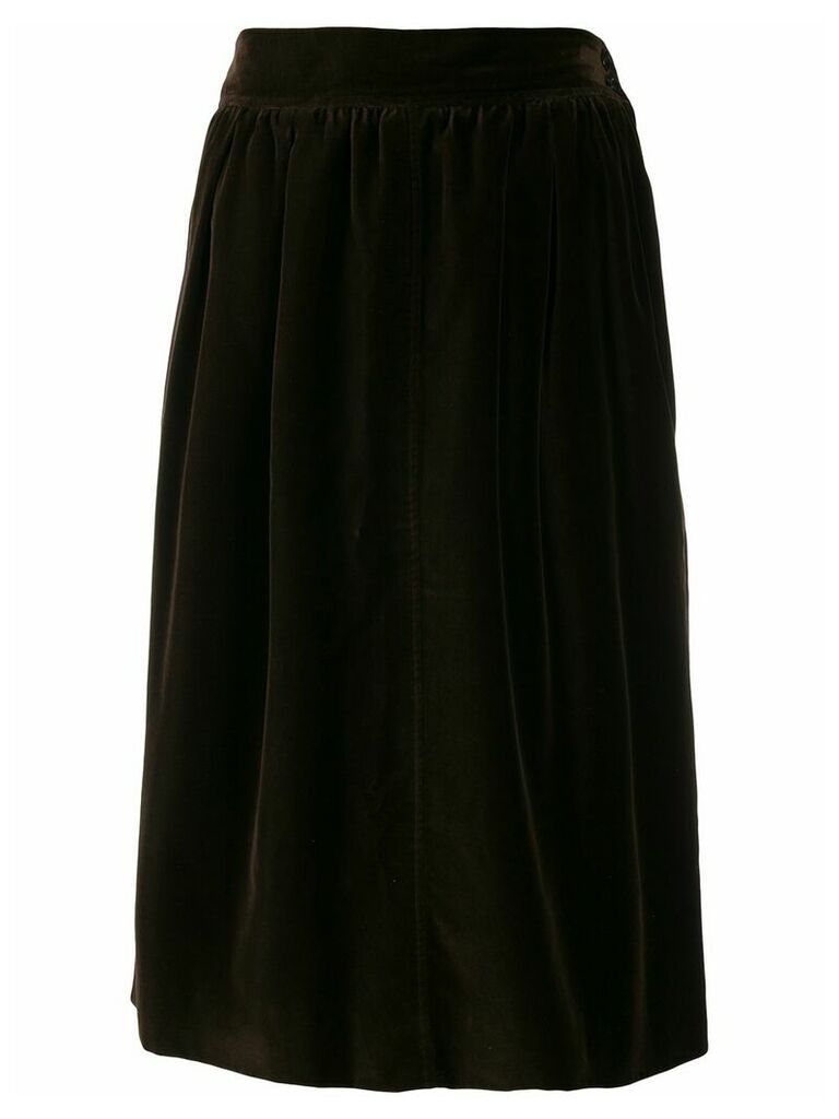 Yves Saint Laurent Pre-Owned 1970's velvet effect gathered skirt -