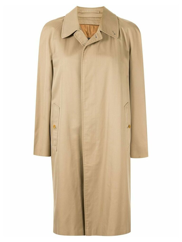 Burberry Pre-Owned straight midi rain coat - Brown