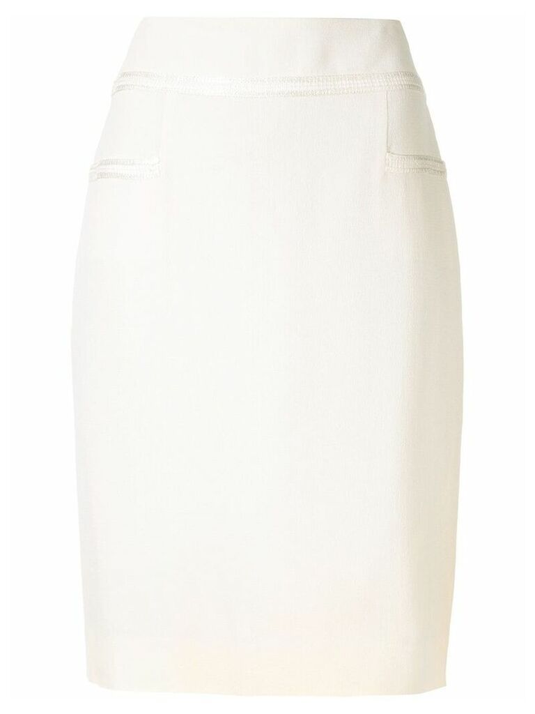 Chanel Pre-Owned high rise straight skirt - NEUTRALS