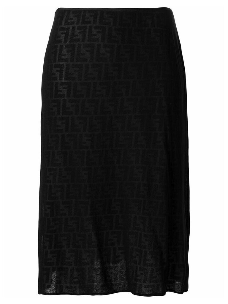 Fendi Pre-Owned Zucca pattern sheer skirt - Black