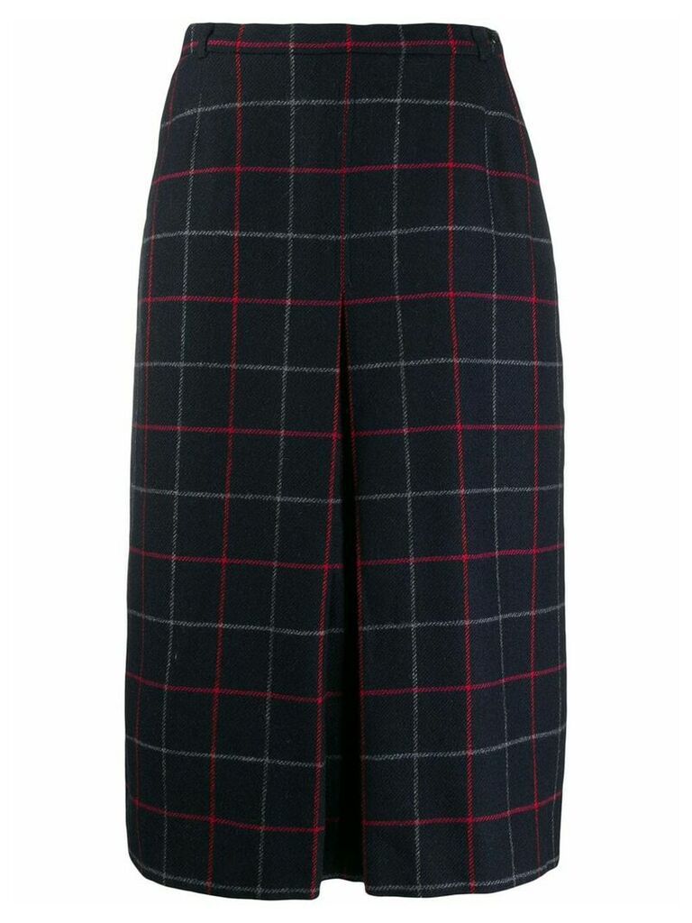 Burberry Pre-Owned 1980s checked A-line skirt - Blue