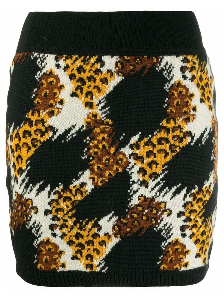 Yves Saint Laurent Pre-Owned 1991 animal printed knitted skirt - Black