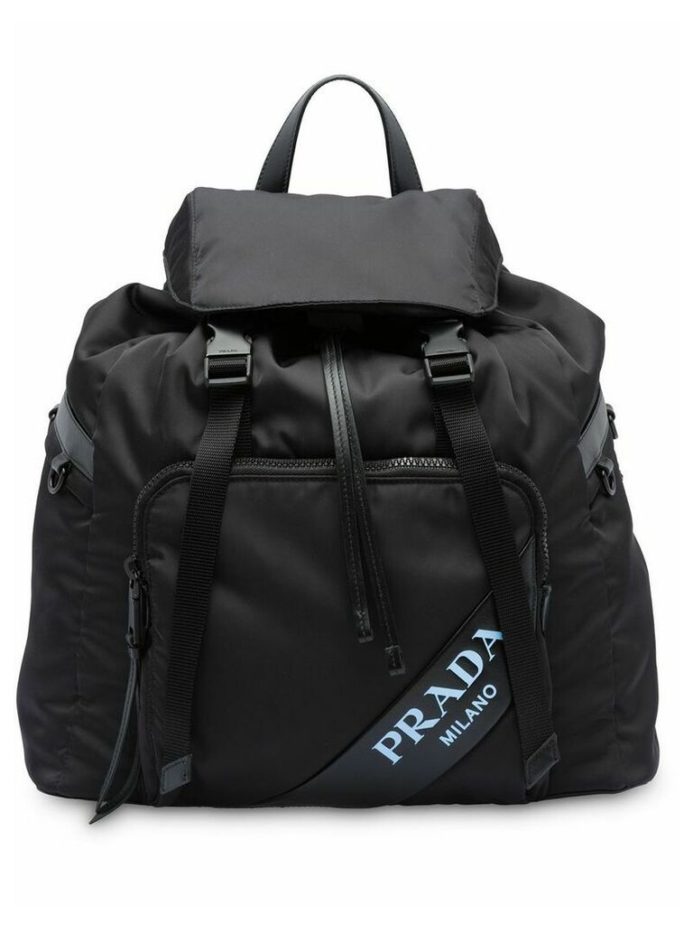Prada technical logo backpack - Black