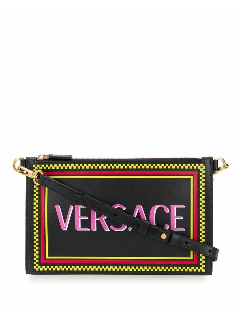 Versace logo print clutch bag - Black