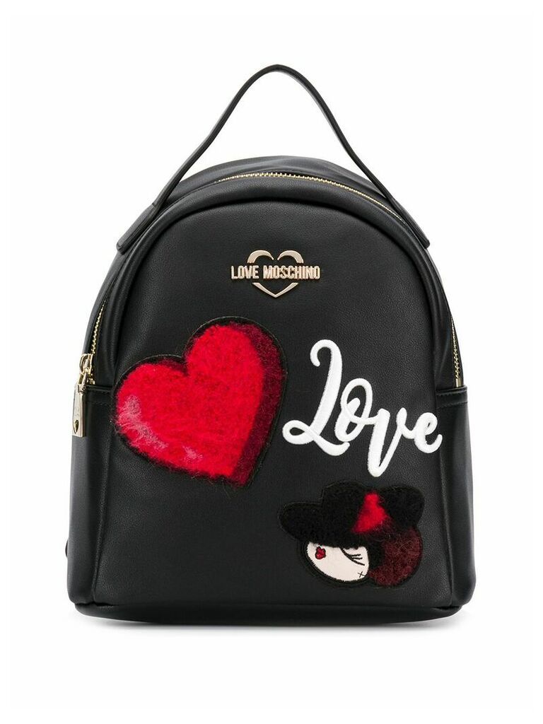 Love Moschino backpack with patches - Black