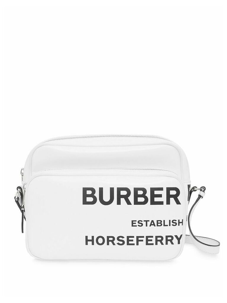 Burberry Horseferry print camera bag - White