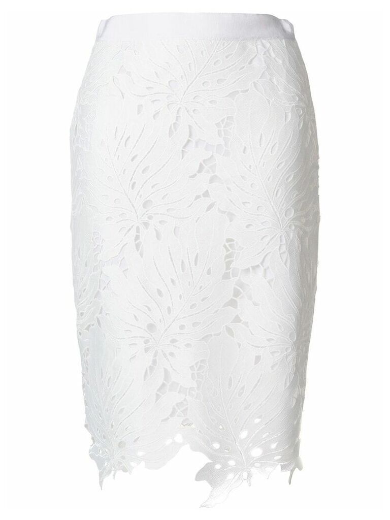 MSGM floral lace skirt - White