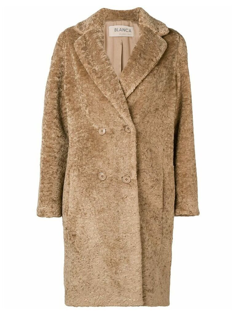 Blanca Vita eco fur overcoat - Brown
