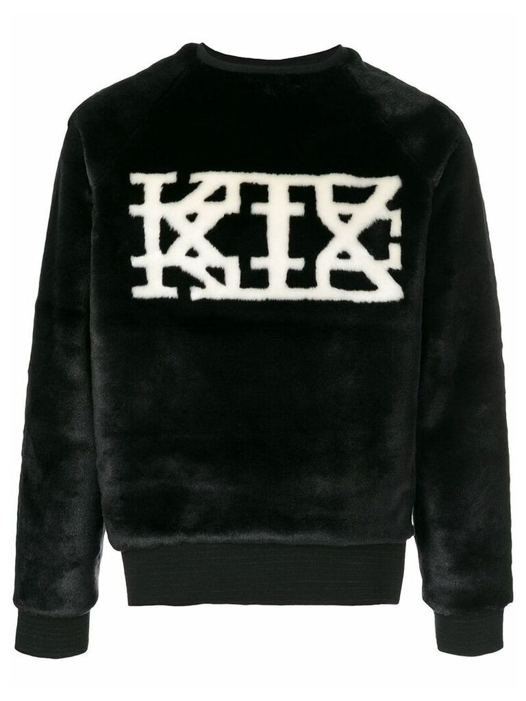 KTZ logo faux-fur sweatshirt - Black