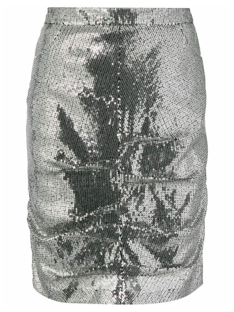 MSGM sequin pencil skirt - SILVER