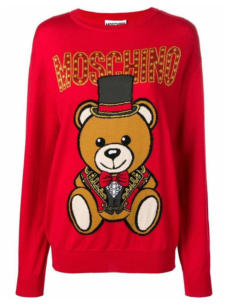 Moschino circus bear jumper - Red