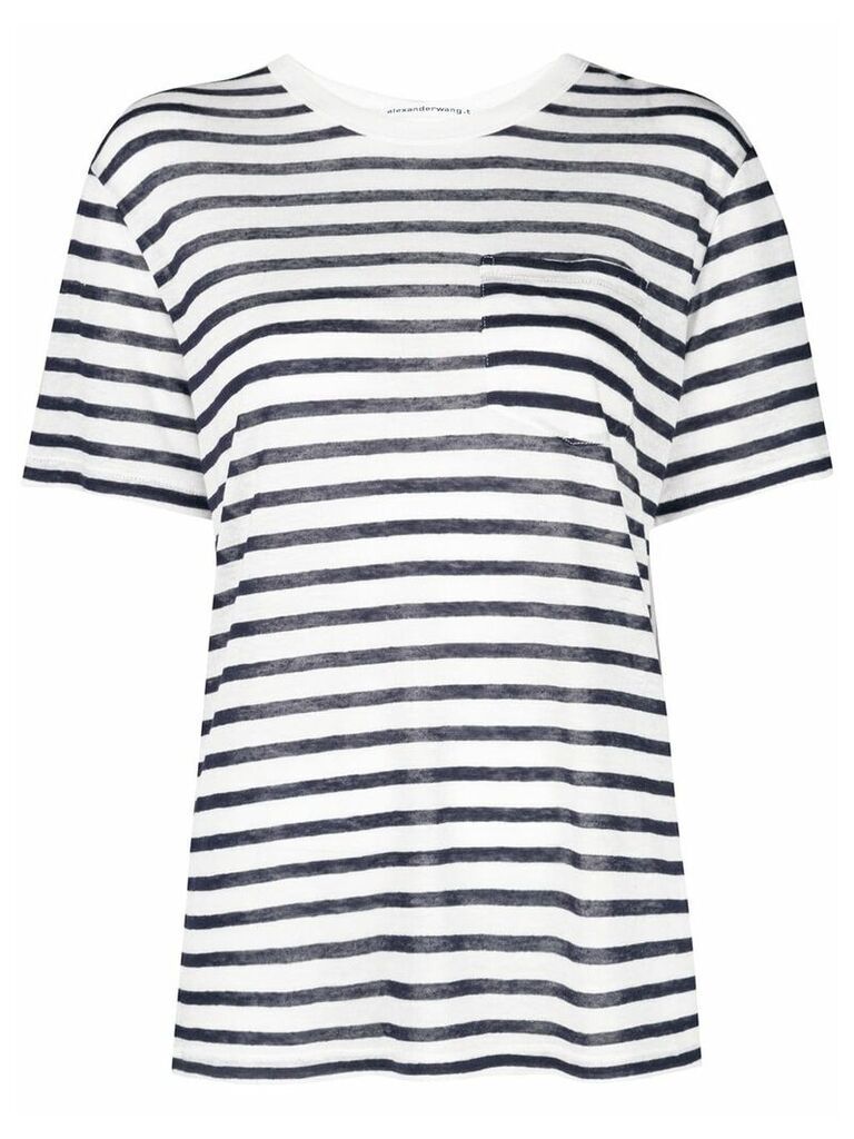 T By Alexander Wang striped T-shirt - NEUTRALS