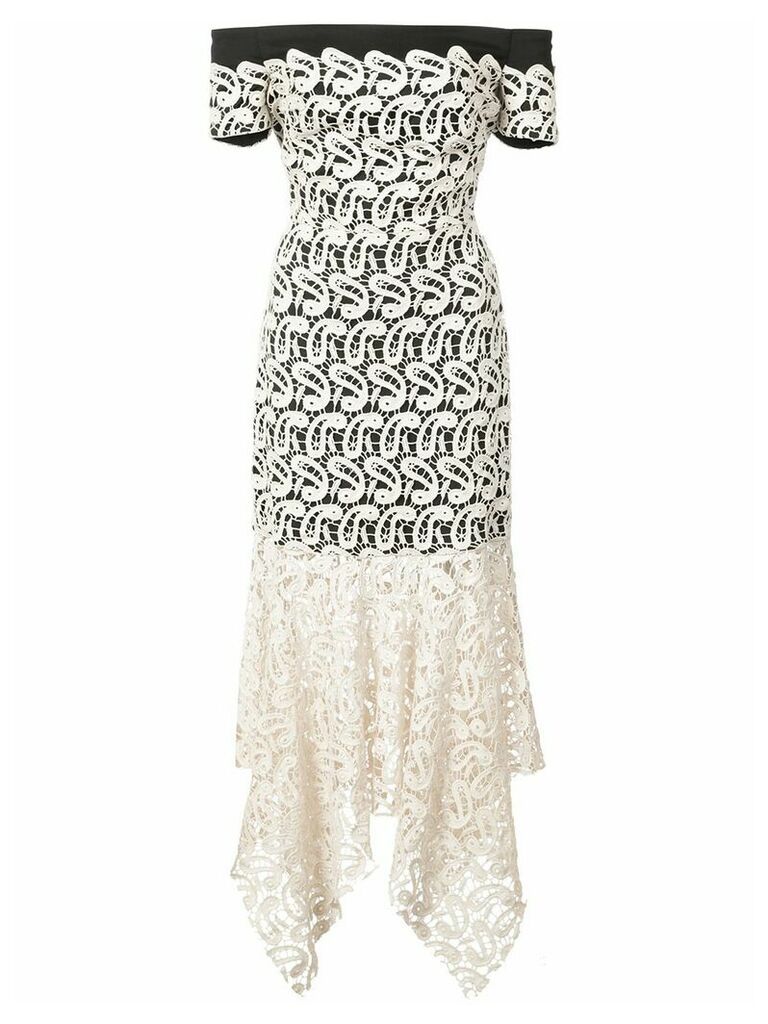 Nicole Miller lace layered strapless dress - White