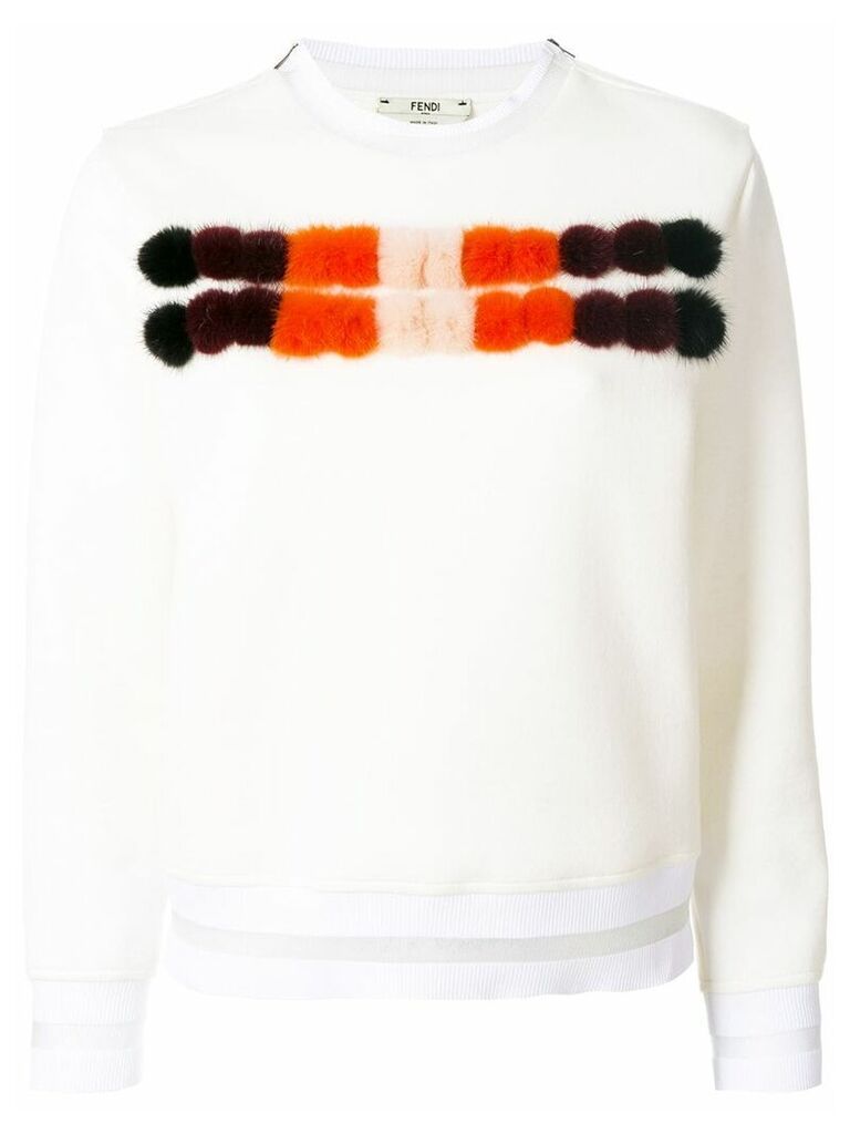 Fendi mink fur panel sweater - White