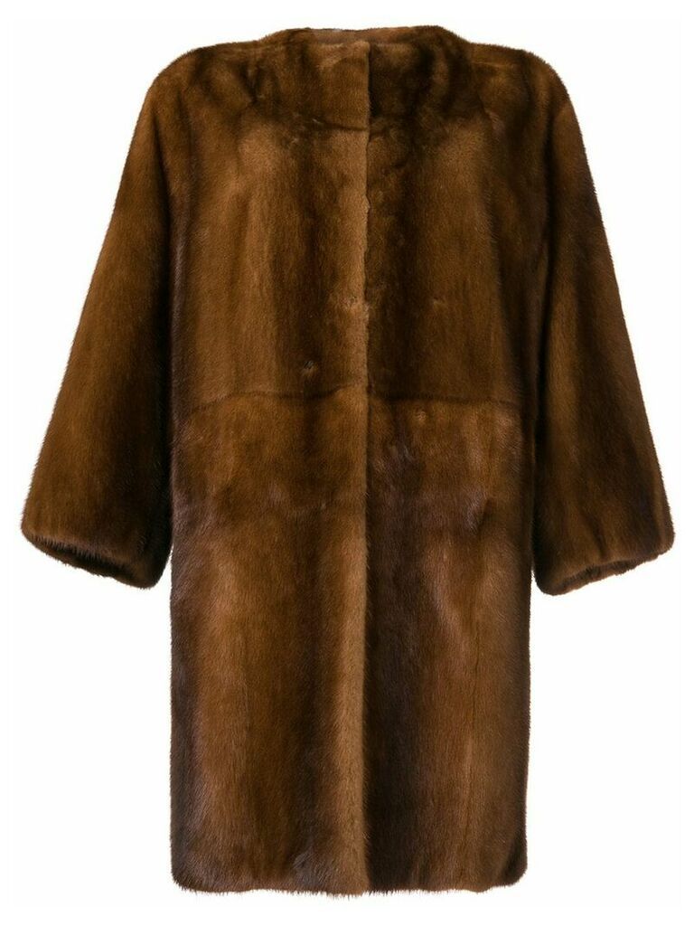 P.A.R.O.S.H. oversized fur coat - Brown