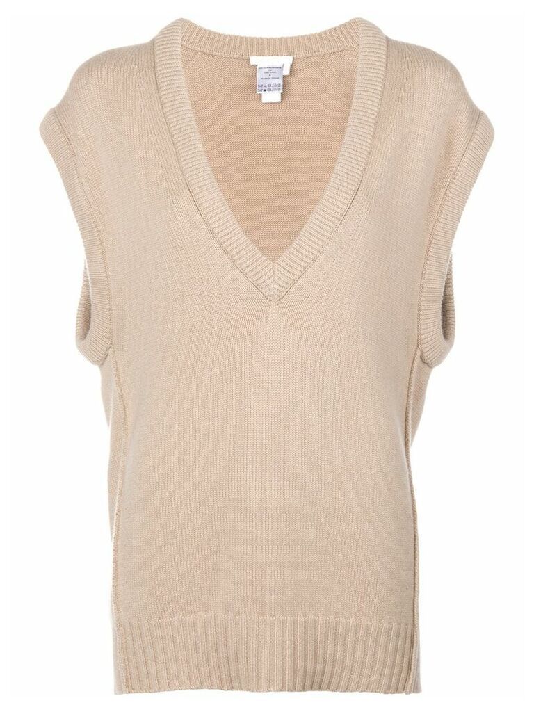 Chloé V-neck loose knitted top - NEUTRALS