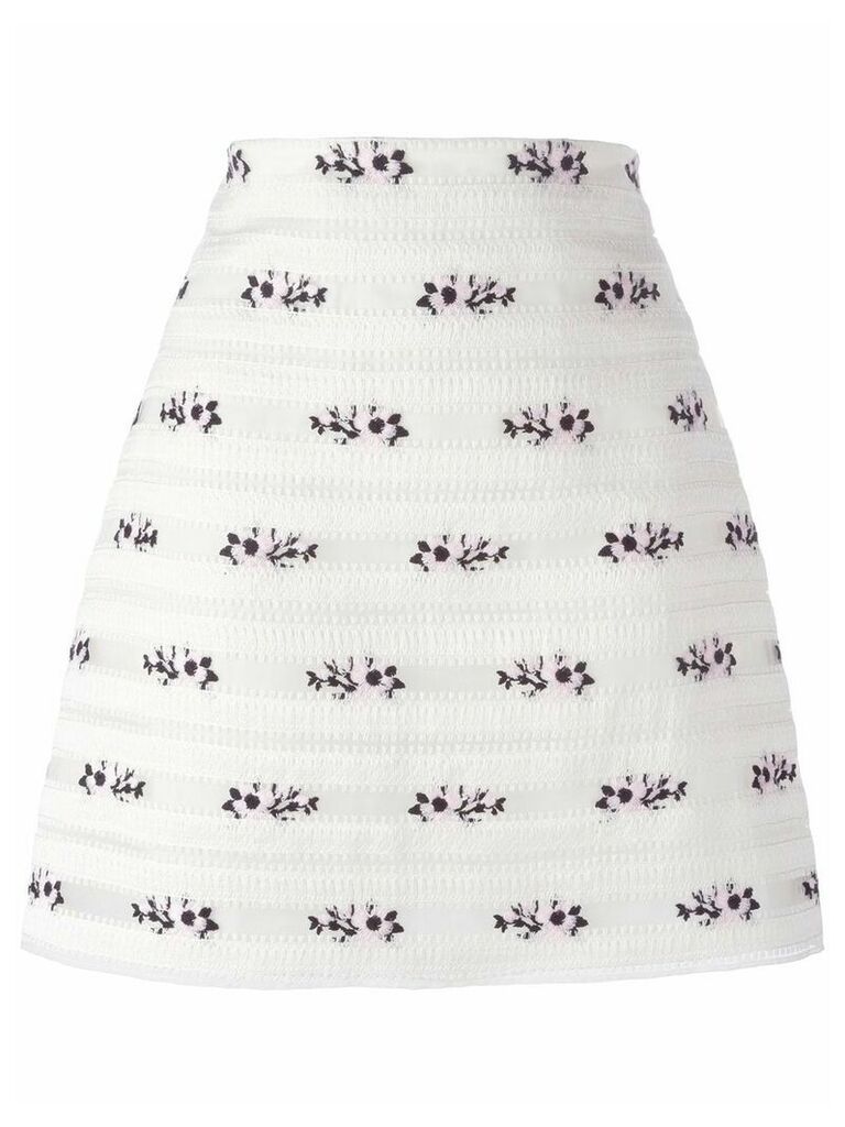 Giamba embroidered a-line skirt - White