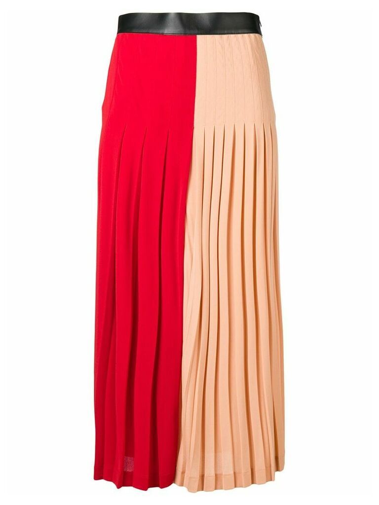 Givenchy two-tone pleated midi skirt - Red