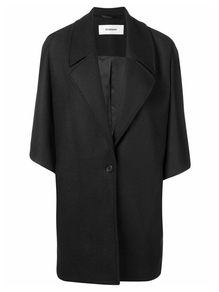 Chalayan oversized button coat - Black