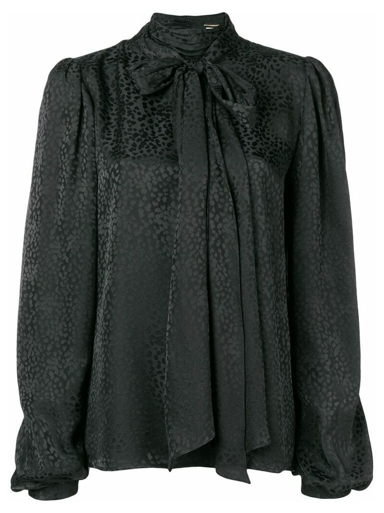 Saint Laurent neck-tied long sleeve blouse - Black