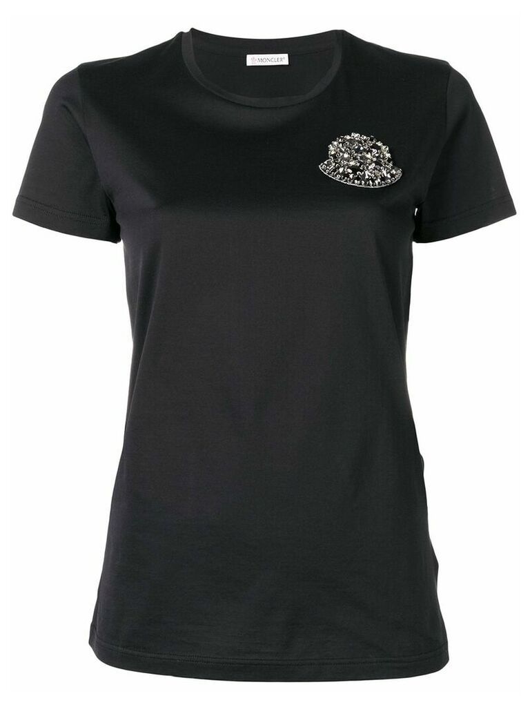 Moncler embellished logo appliqué T-shirt - Black