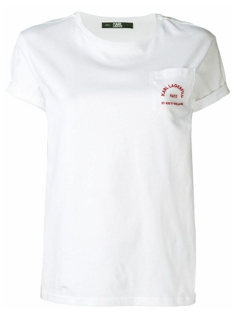 Karl Lagerfeld embroidered logo T-shirt - White
