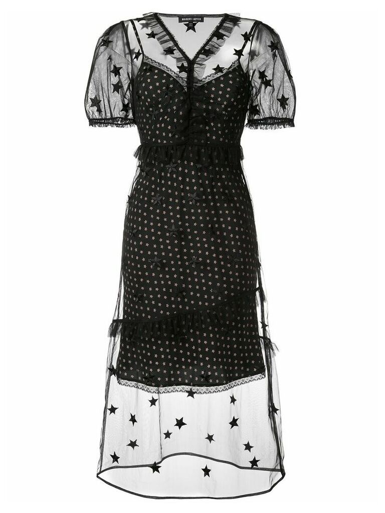 Markus Lupfer layered star-print dress - Black