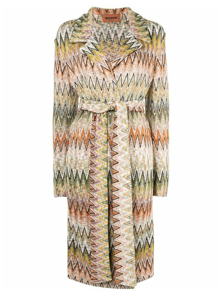 Missoni belted pattern coat - Multicolour