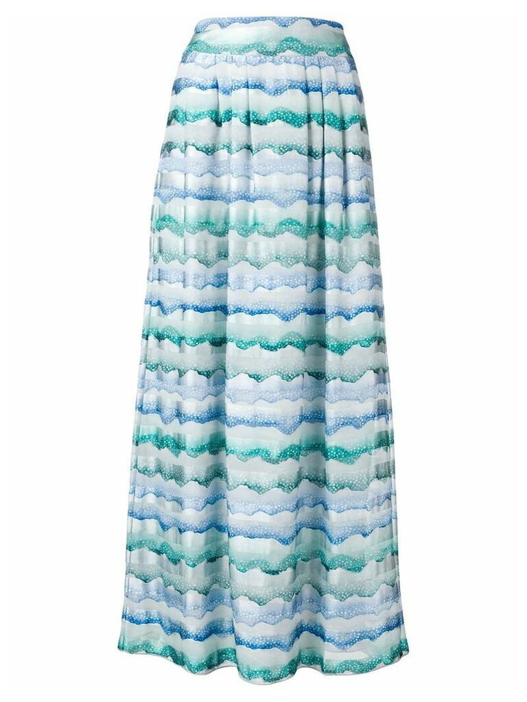 Emporio Armani waves print straight skirt - Blue