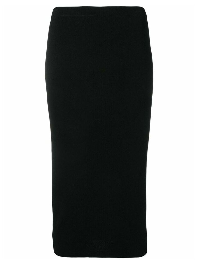 D.Exterior fitted midi skirt - Black