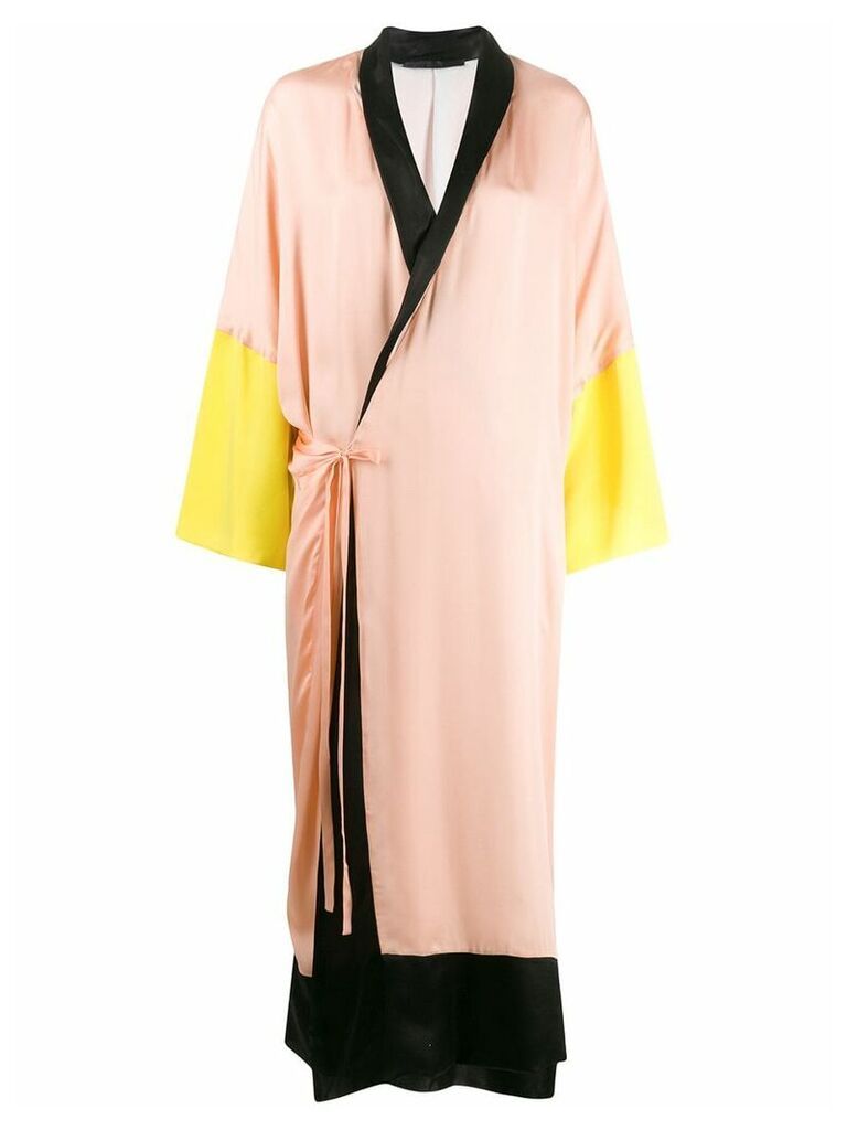 Haider Ackermann colour block robe wrap dress - PINK