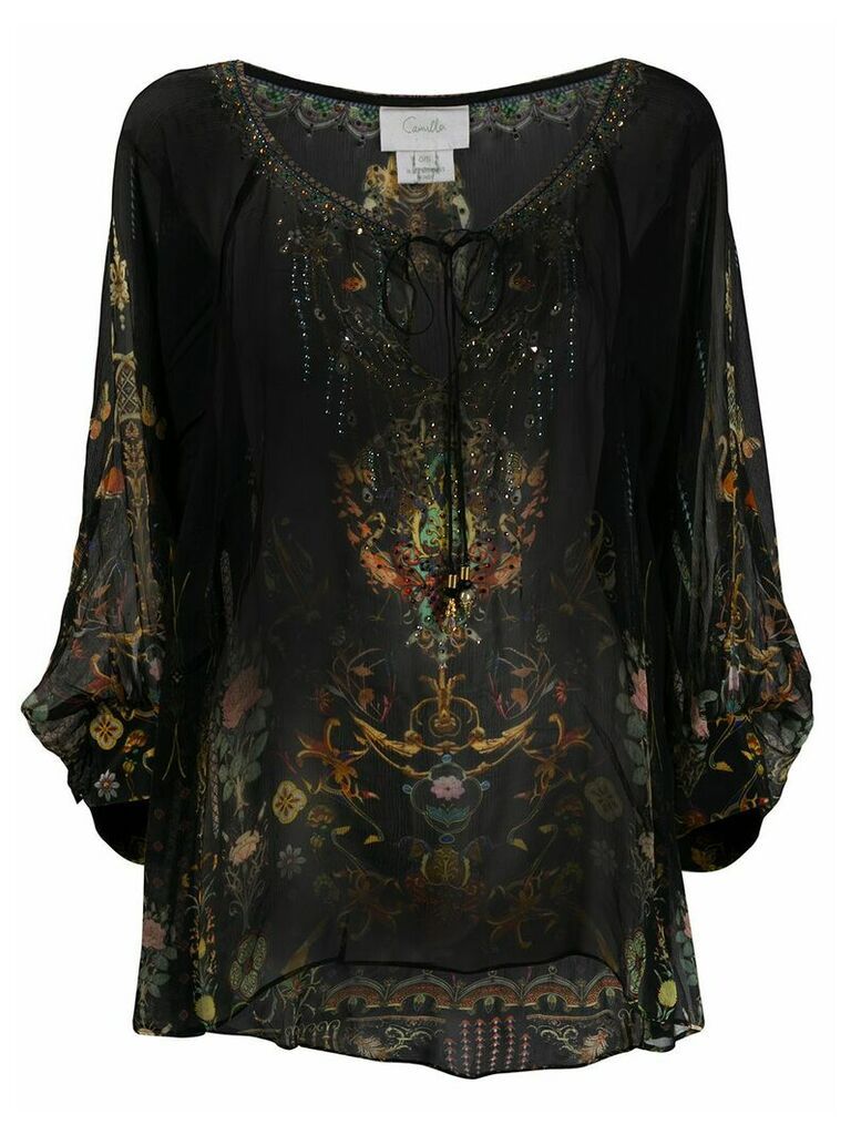 Camilla raglan sleeve blouse - Black