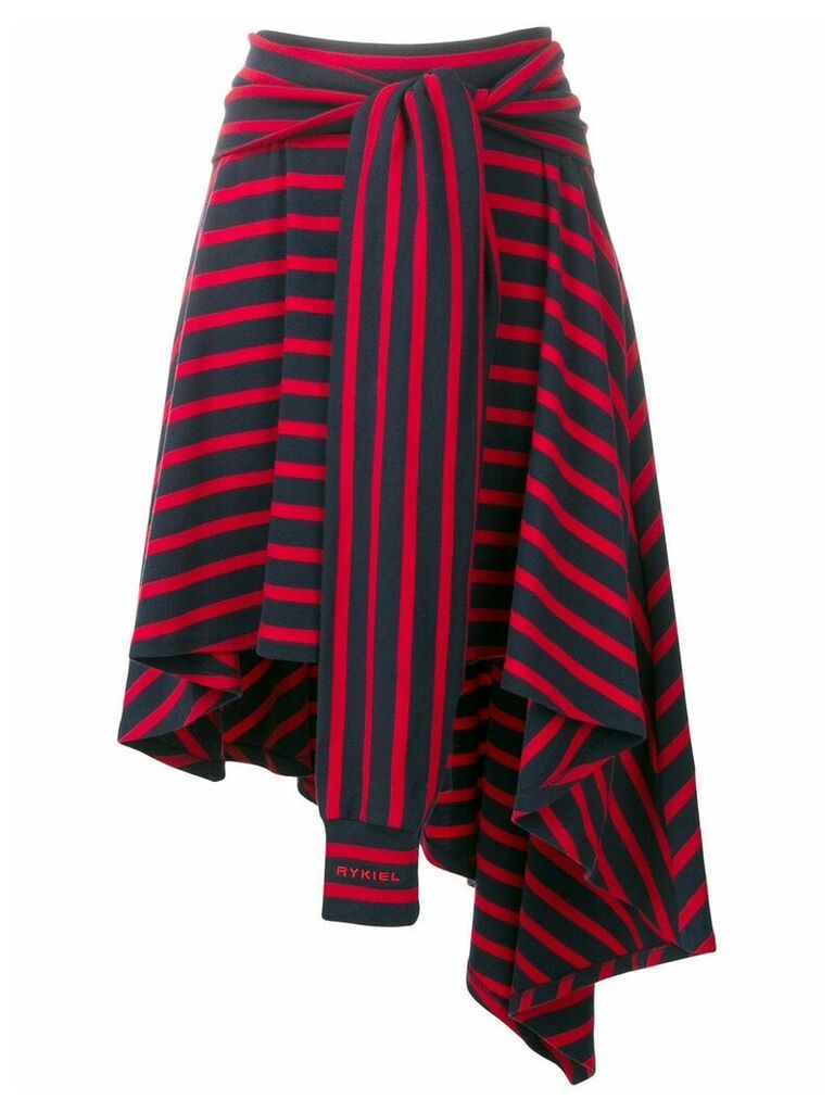 Sonia Rykiel striped asymmetric skirt - Blue