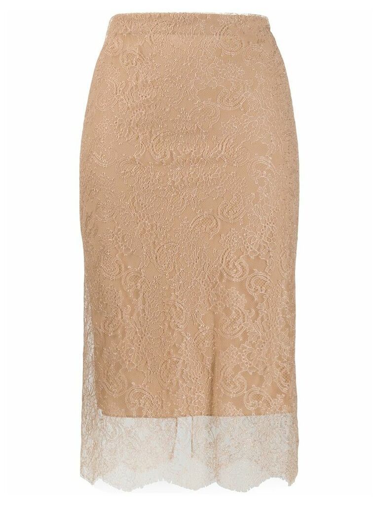 Tom Ford layered lace skirt - NEUTRALS