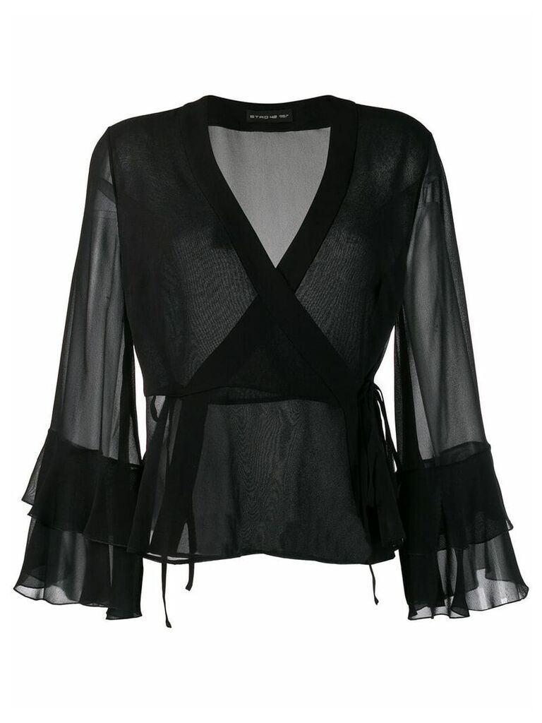 Etro wrap style front blouse - Black