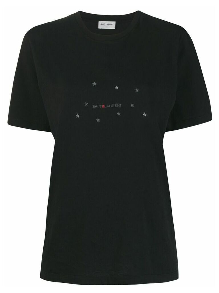Saint Laurent constellation logo print T-shirt - Black
