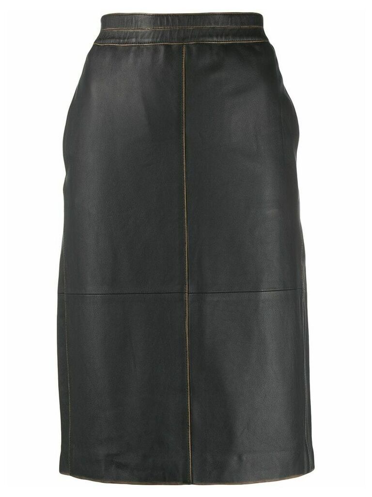 Luisa Cerano stitch detail pencil skirt - Grey
