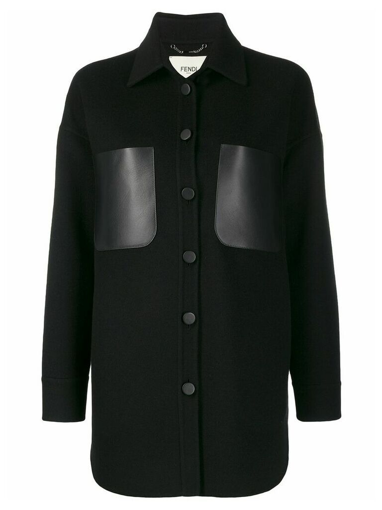 Fendi cashmere cocoon coat - Black