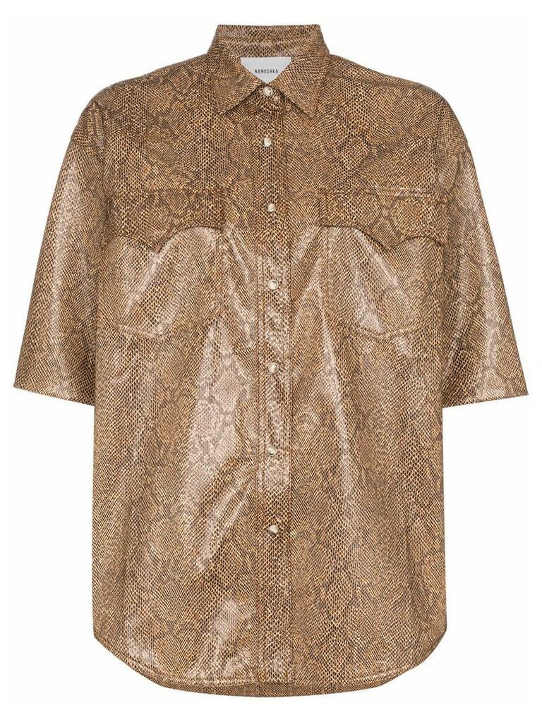 Nanushka Saymore Western snakeskin-print shirt - Brown