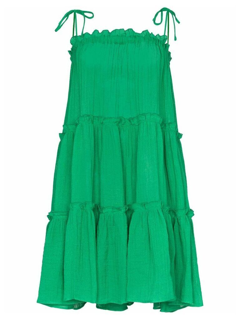 Lisa Marie Fernandez ruffle tiered peasant dress - Green