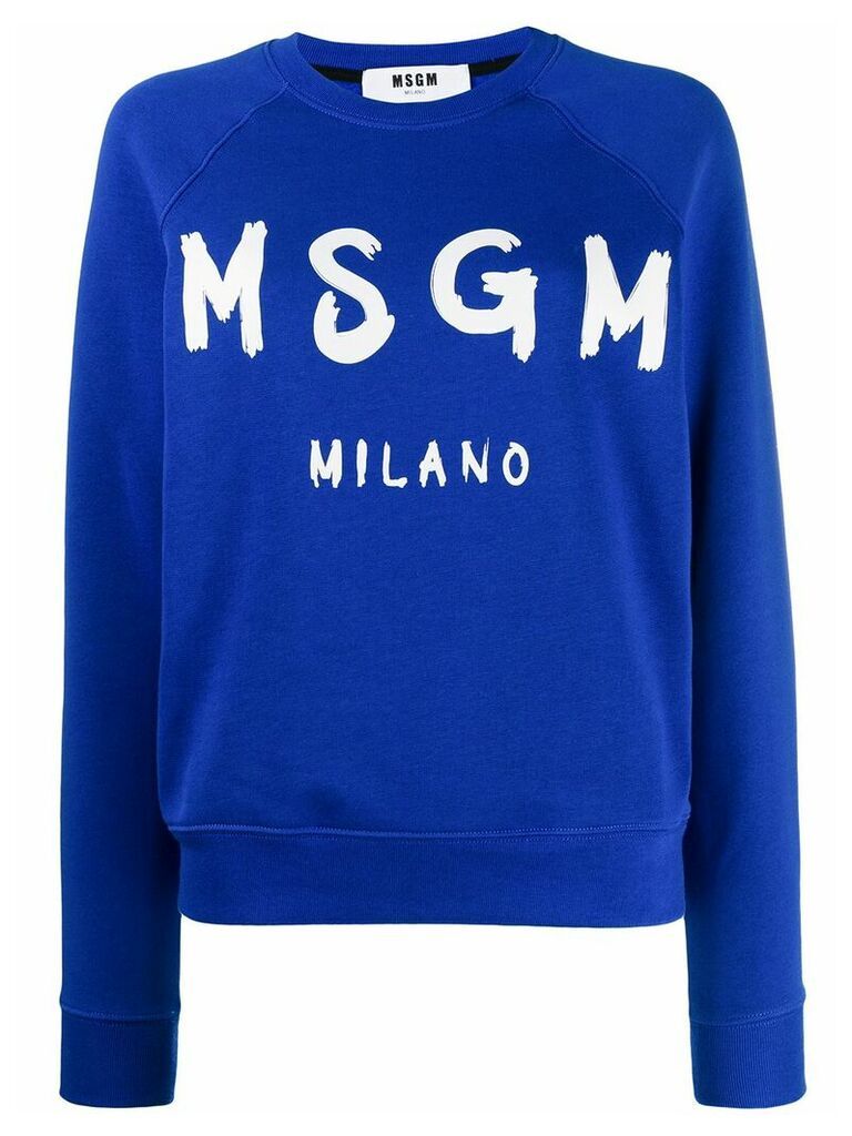 MSGM crew neck logo sweatshirt - Blue