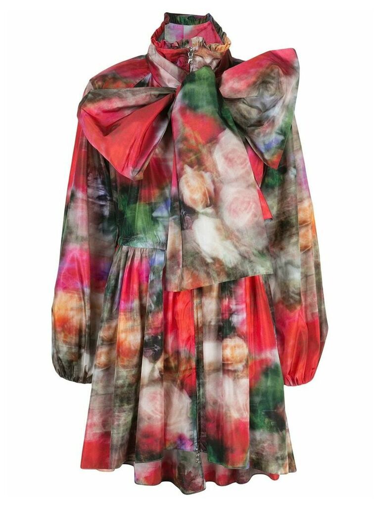 Adam Lippes floral print pussy bow coat - Multicolour