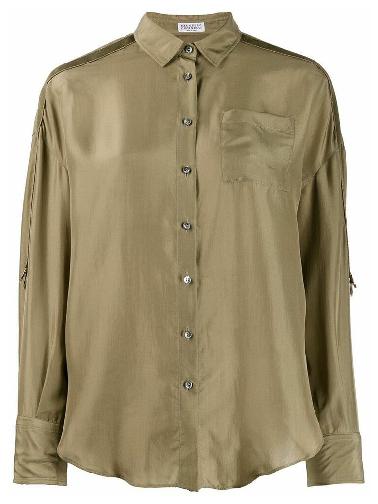 Brunello Cucinelli oversized long-sleeve blouse - Green