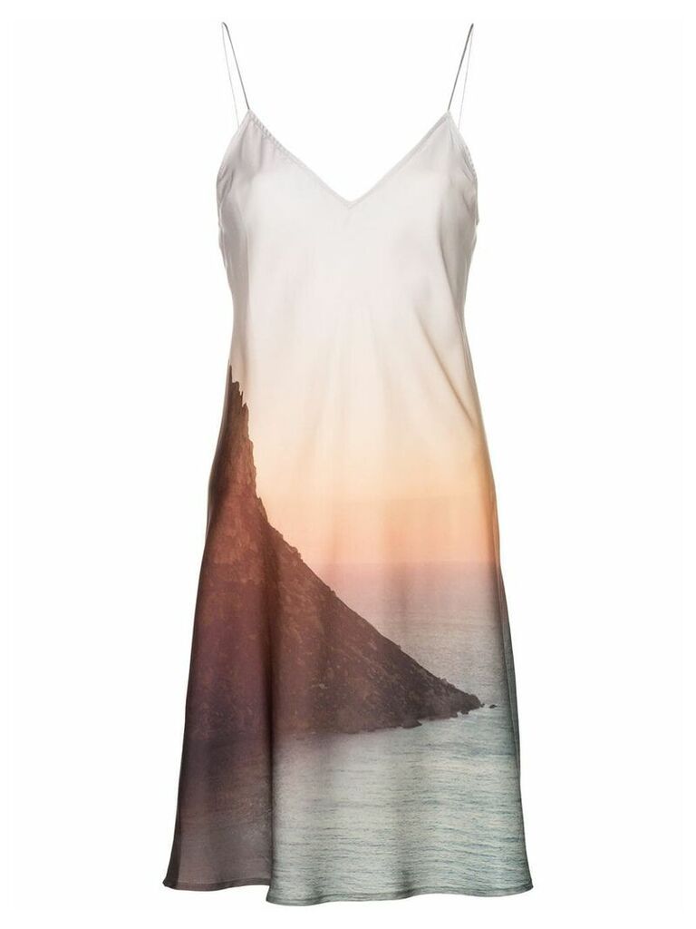 Esteban Cortazar sunset print slip dress - MULTICOLOURED