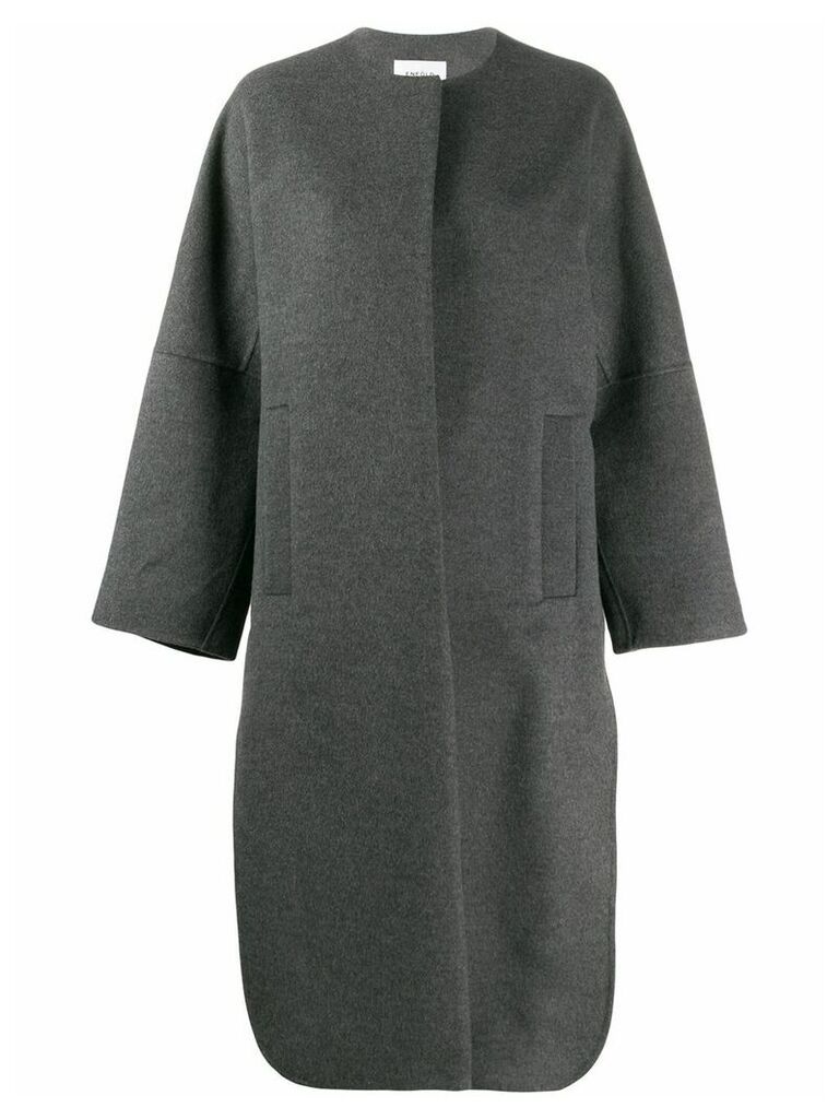 Enföld concealed front coat - Grey