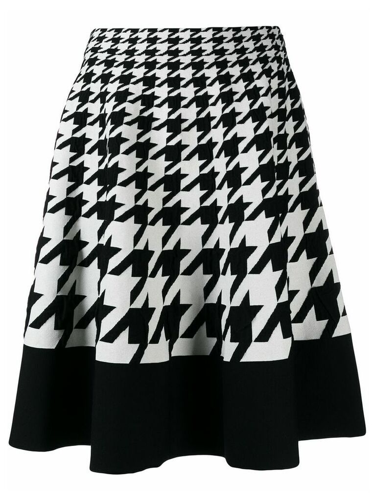 Alexander McQueen houndstooth pattern full skirt - Black