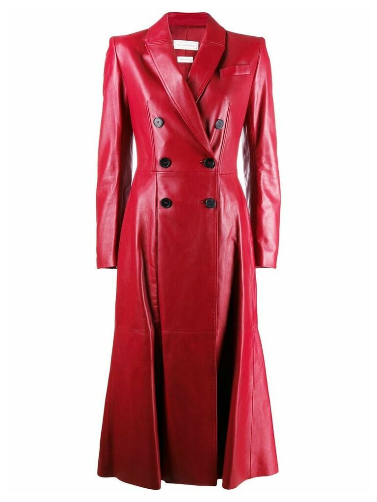 Alexander McQueen double-breasted trench coat - Red